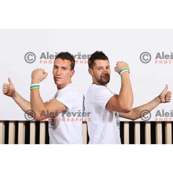 Luka Bozic and Saso Taljat at Presentation of Slovenia athletes candidates for Rio 2016 Summer Olympic games at Bled, Slovenia on December 30, 2015