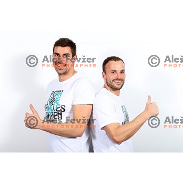 Damir Dugonjic and Uros Zorman at Presentation of Slovenia athletes candidates for Rio 2016 Summer Olympic games at Bled, Slovenia on December 30, 2015
