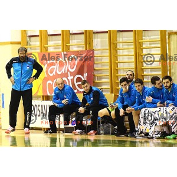 Veselin Vujovic in action during friendly handball match between Slovenia and Macedonia in Krsko, Slovenia on January 4, 2016