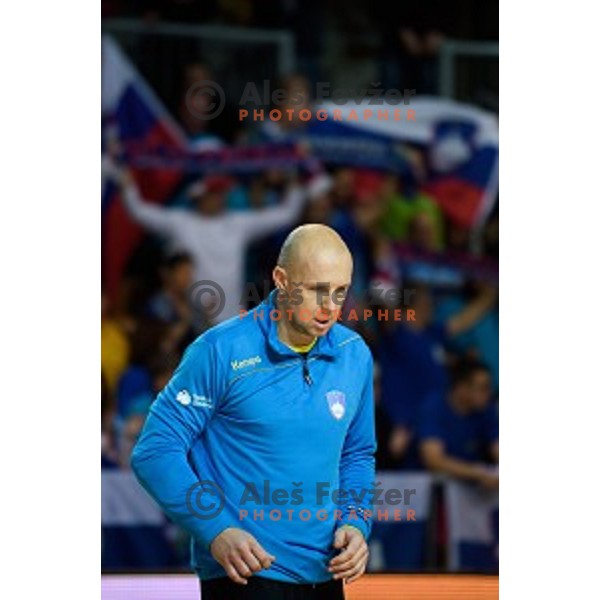 Gorazd Skof in action during friendly handball match between Slovenia - Croatia, Bonifika, Koper, 09.01.2016