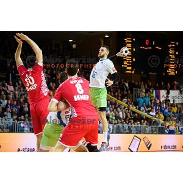 Borut Mackovsek in action during friendly handball match between Slovenia - Croatia, Bonifika, Koper, 09.01.2016