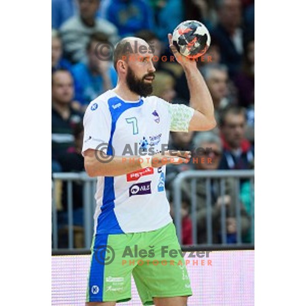 Vid Kavticnik in action during friendly handball match between Slovenia - Croatia, Bonifika, Koper, 09.01.2016