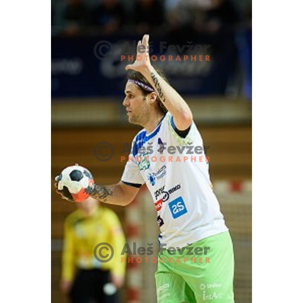 Dean Bombac in action during friendly handball match between Slovenia - Croatia, Bonifika, Koper, 09.01.2016