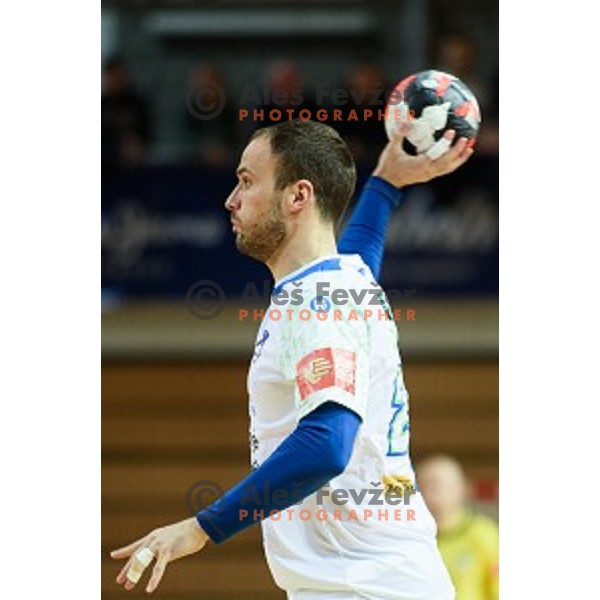 Uros Zorman in action during friendly handball match between Slovenia - Croatia, Bonifika, Koper, 09.01.2016