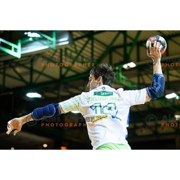 Jure Dolenec in action during friendly handball match between Slovenia - Croatia, Bonifika, Koper, 09.01.2016