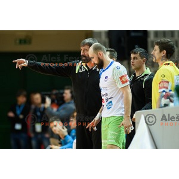 Veselin Vujovic in action during friendly handball match between Slovenia - Croatia, Bonifika, Koper, 09.01.2016