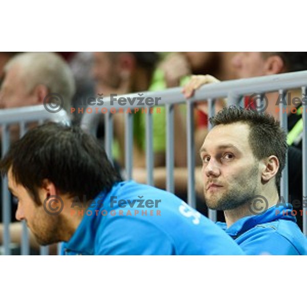 Luka Zvizej in action during friendly handball match between Slovenia - Croatia, Bonifika, Koper, 09.01.2016