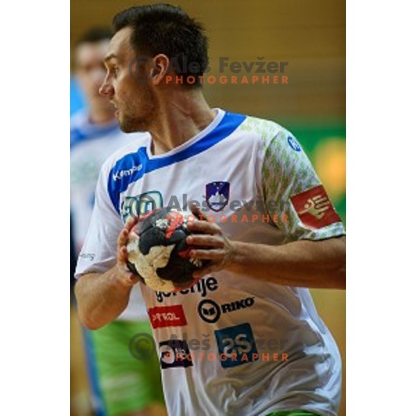 Luka Zvizej in action during friendly handball match between Slovenia - Croatia, Bonifika, Koper, 09.01.2016