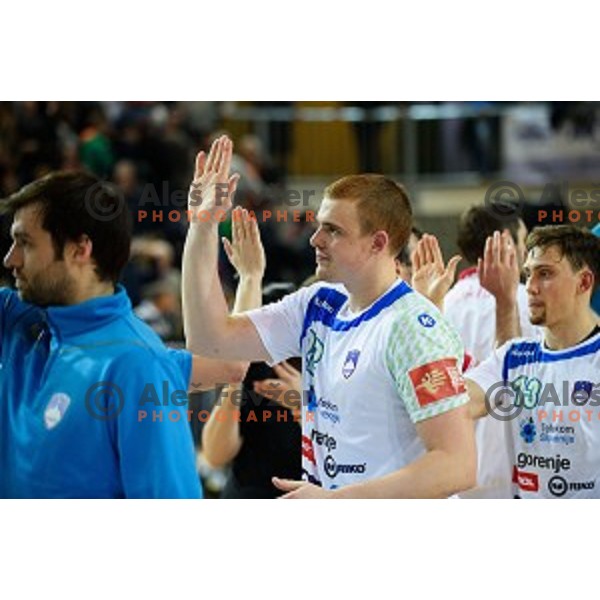 Matej Gaber in action during friendly handball match between Slovenia - Croatia, Bonifika, Koper, 09.01.2016