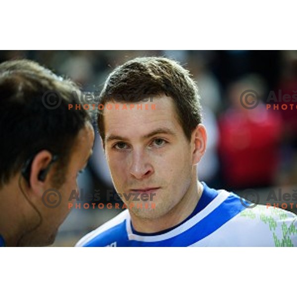 Miha Zarabec in action during friendly handball match between Slovenia - Croatia, Bonifika, Koper, 09.01.2016