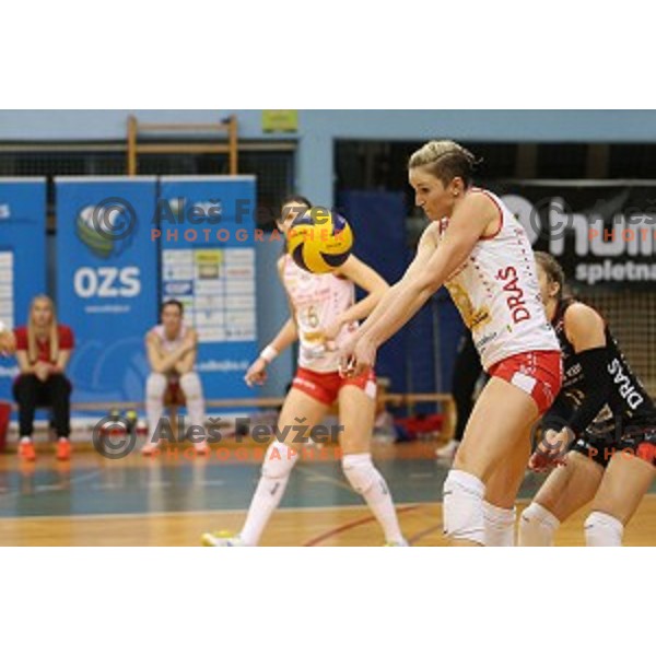 action in the Final of Slovenian Volleyball Cup between Calcit Volleyball and Nova KBM Branik in Kamnik, Slovenia on January 9, 2016