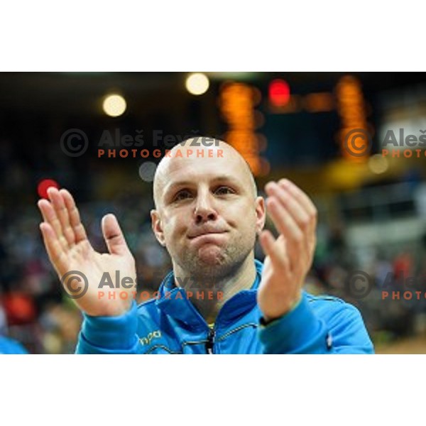 Gorazd Skof in action during friendly handball match between Slovenia - Croatia, Bonifika, Koper, 09.01.2016