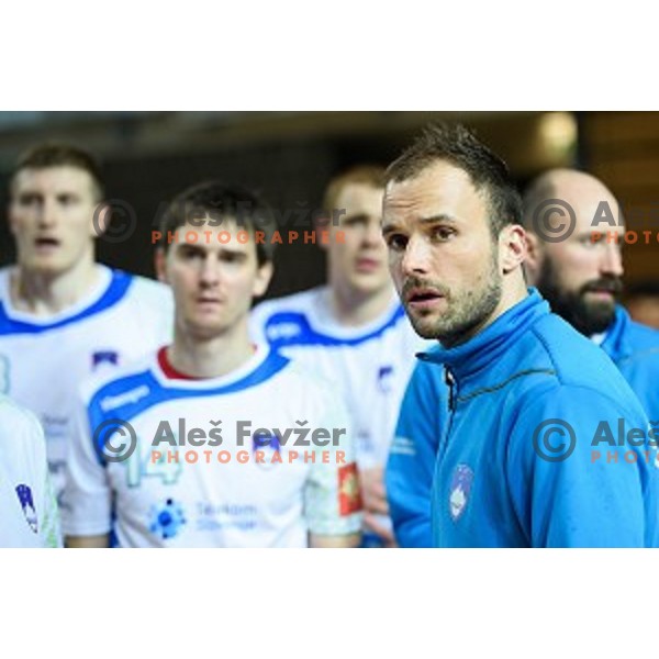 Uros Zorman in action during friendly handball match between Slovenia - Croatia, Bonifika, Koper, 09.01.2016