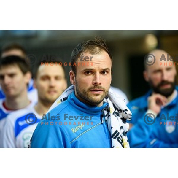 Uros Zorman in action during friendly handball match between Slovenia - Croatia, Bonifika, Koper, 09.01.2016