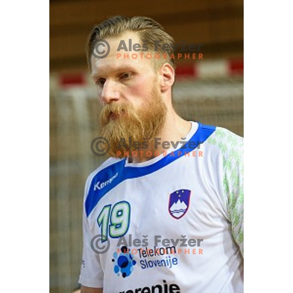 Miha Zvizej in action during friendly handball match between Slovenia - Croatia, Bonifika, Koper, 09.01.2016