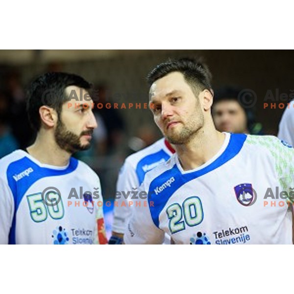 Luka Zvizej in action during friendly handball match between Slovenia - Croatia, Bonifika, Koper, 09.01.2016