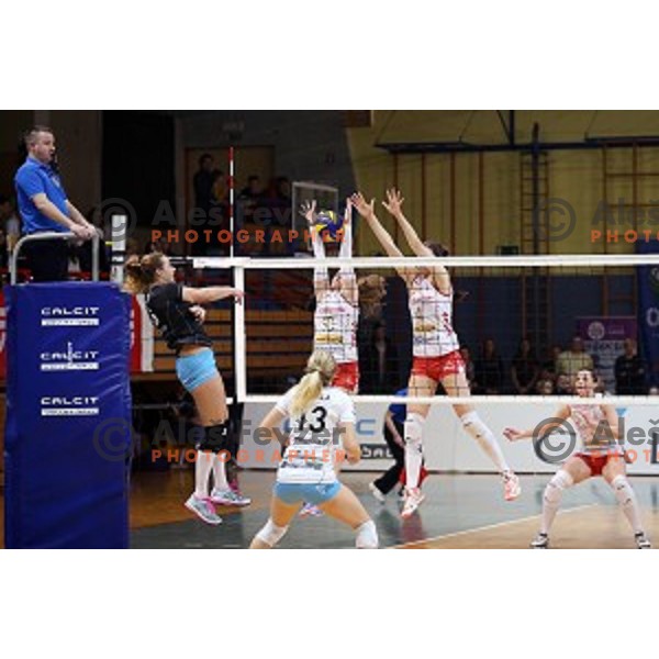 action in the Final of Slovenian Volleyball Cup between Calcit Volleyball and Nova KBM Branik in Kamnik, Slovenia on January 9, 2016