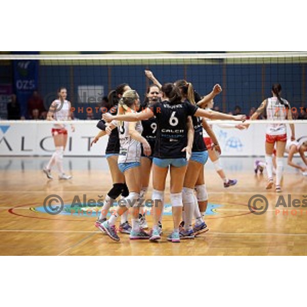 action in the Final of Slovenian Volleyball Cup between Calcit Volleyball and Nova KBM Branik in Kamnik, Slovenia on January 9, 2016