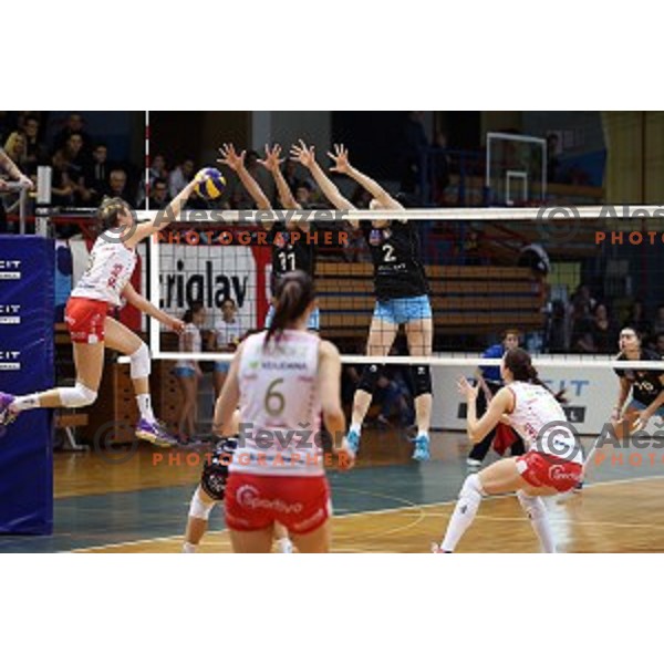 action in the Final of Slovenian Volleyball Cup between Calcit Volleyball and Nova KBM Branik in Kamnik, Slovenia on January 9, 2016