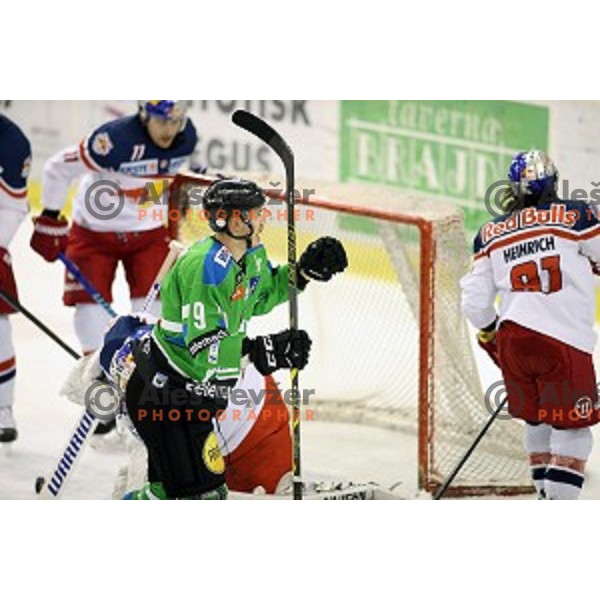 of Telemach Olimpija in action during ice-hockey match Telemach Olimpija - Red Bull Salzburg in EBEL league 2015/2016 in Tivoli Hall, Ljubljana, Slovenia on January 10, 2016