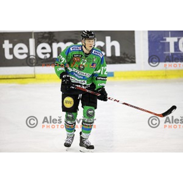 of Telemach Olimpija in action during ice-hockey match Telemach Olimpija - Red Bull Salzburg in EBEL league 2015/2016 in Tivoli Hall, Ljubljana, Slovenia on January 10, 2016