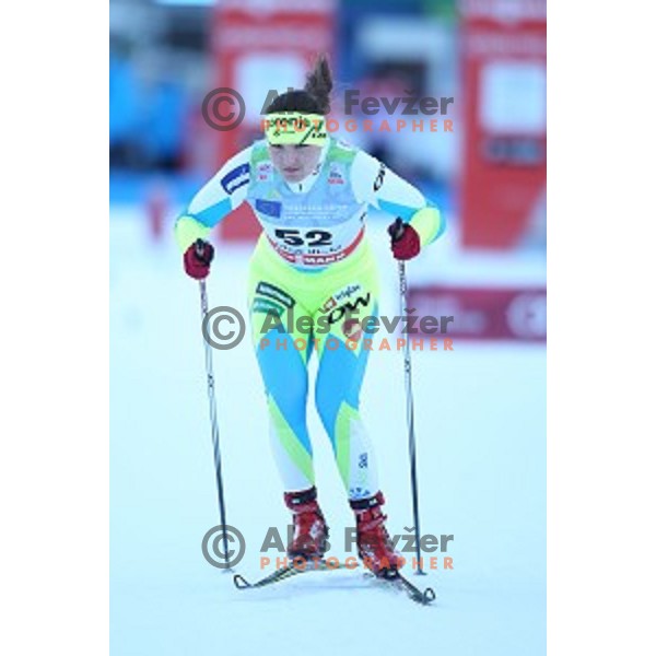 Eva Urevc of Slovenia at FIS Cross Country World Cup Sprint Ladies Free in Planica, Slovenia on January 16, 2016