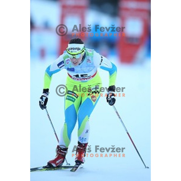 Vesna Fabjan of Slovenia at FIS Cross Country World Cup Sprint Ladies Free in Planica, Slovenia on January 16, 2016