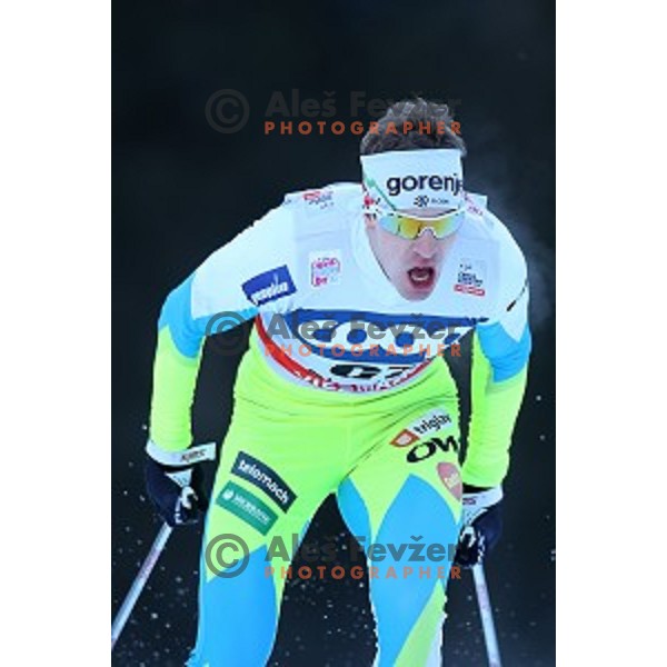 Luka Prosen of Slovenia at FIS Cross Country World Cup Sprint Men Free in Planica, Slovenia on January 16, 2016