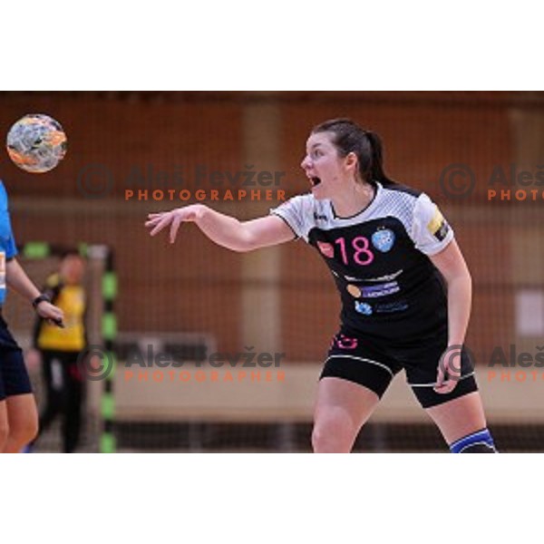 of Krim Mercator in action during handball match between Krim Mercator (Slovenia) and Municipal Craiova (Romania) in Cup Winners Cup, played in Kodeljevo Hall, Ljubljana, Slovenia on January 16, 2016