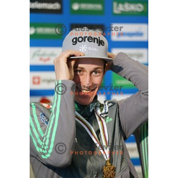 Peter Prevc at press conference of Slovenia Nordic Ski team in Ljubljana on January 18, 2016