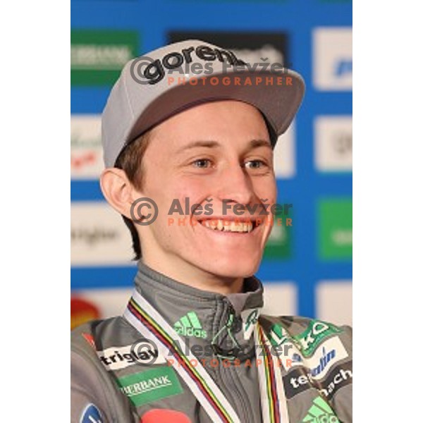 Peter Prevc at press conference of Slovenia Nordic Ski team in Ljubljana on January 18, 2016