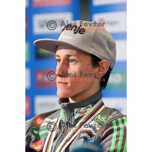 Peter Prevc at press conference of Slovenia Nordic Ski team in Ljubljana on January 18, 2016
