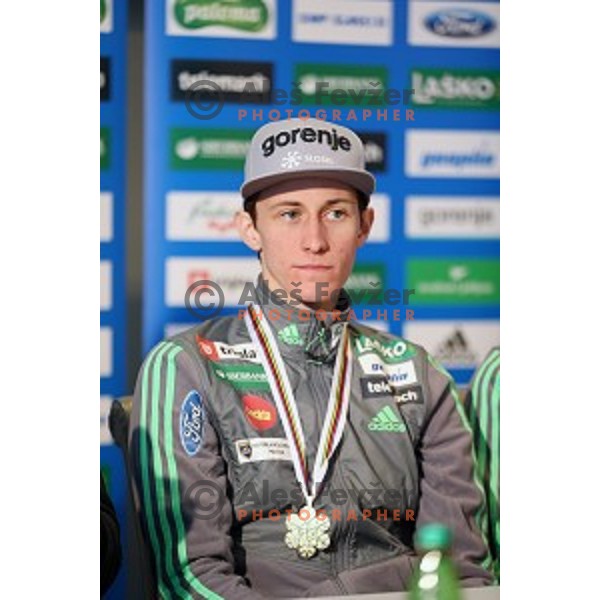 Peter Prevc at press conference of Slovenia Nordic Ski team in Ljubljana on January 18, 2016