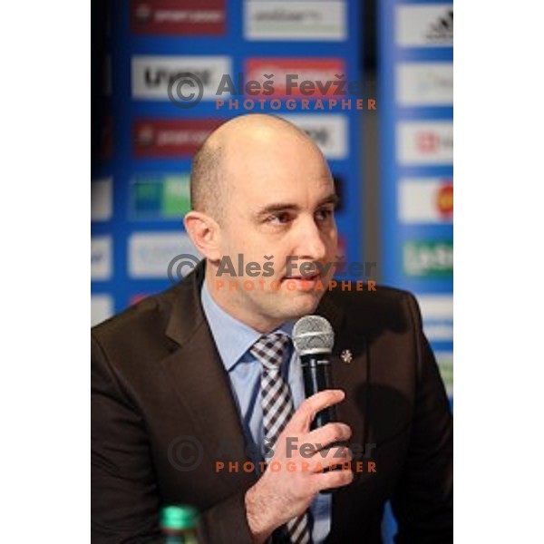 Jozko Krizan at press conference of Slovenia Nordic Ski team in Ljubljana on January 18, 2016