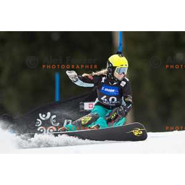 Iva Polanec in action during snowboard match of FIS Snowboard World Cup Parallel Gaint Slalom at Rogla, Slovenia, on January 23, 2016