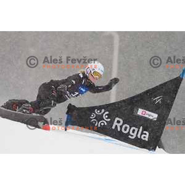 Selina Joerg in action during snowboard match of FIS Snowboard World Cup Parallel Gaint Slalom at Rogla, Slovenia, on January 23, 2016
