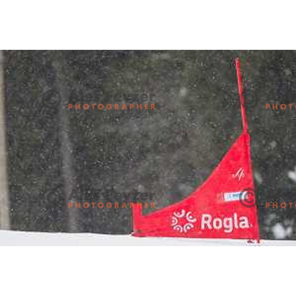 in action during snowboard match of FIS Snowboard World Cup Parallel Gaint Slalom at Rogla, Slovenia, on January 23, 2016