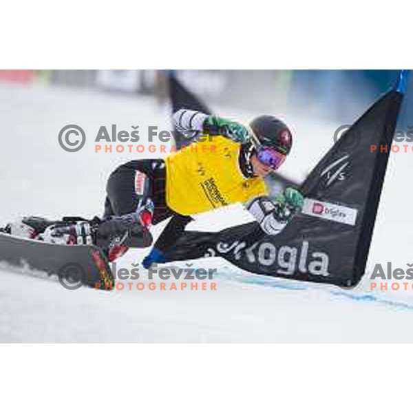 Ester Ledetcka in action during snowboard match of FIS Snowboard World Cup Parallel Gaint Slalom at Rogla, Slovenia, on January 23, 2016