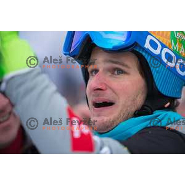 Tim Mastnak in action during snowboard match of FIS Snowboard World Cup Parallel Gaint Slalom at Rogla, Slovenia, on January 23, 2016
