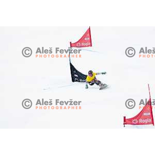 Ester Ledetcka in action during snowboard match of FIS Snowboard World Cup Parallel Gaint Slalom at Rogla, Slovenia, on January 23, 2016
