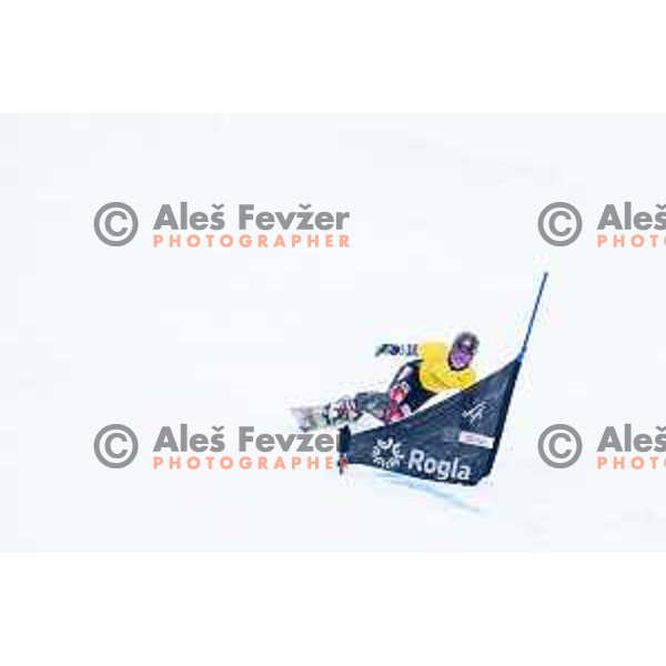 Ester Ledetcka in action during snowboard match of FIS Snowboard World Cup Parallel Gaint Slalom at Rogla, Slovenia, on January 23, 2016
