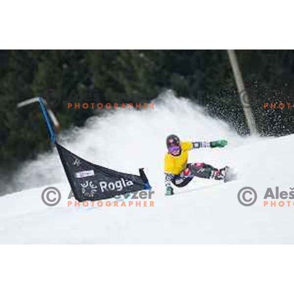 Ester Ledetcka in action during snowboard match of FIS Snowboard World Cup Parallel Gaint Slalom at Rogla, Slovenia, on January 23, 2016