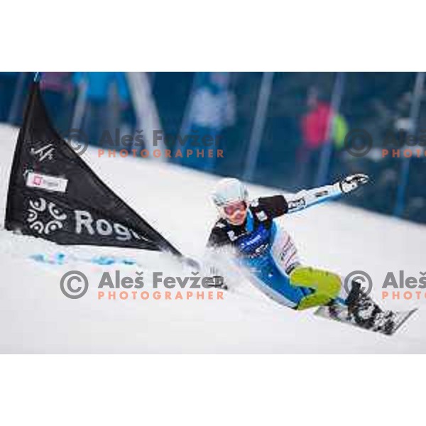 Marion Kreiner in action during snowboard match of FIS Snowboard World Cup Parallel Gaint Slalom at Rogla, Slovenia, on January 23, 2016