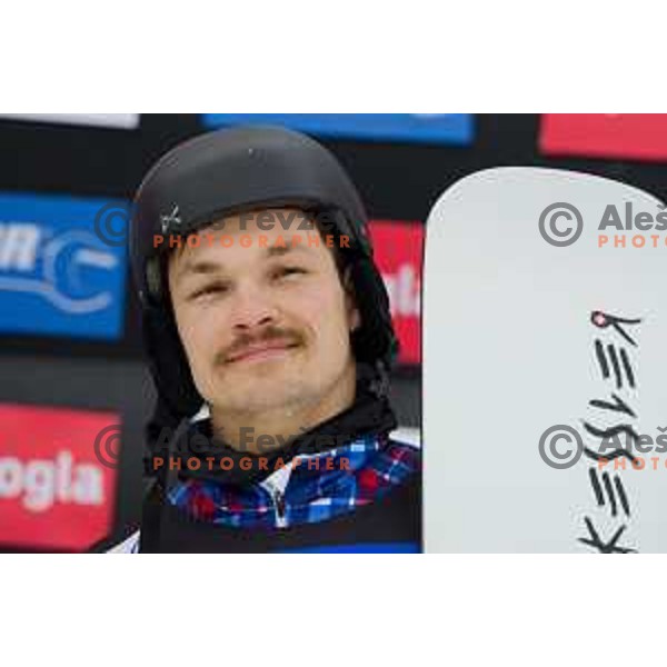 Vic Wild in action during snowboard match of FIS Snowboard World Cup Parallel Gaint Slalom at Rogla, Slovenia, on January 23, 2016