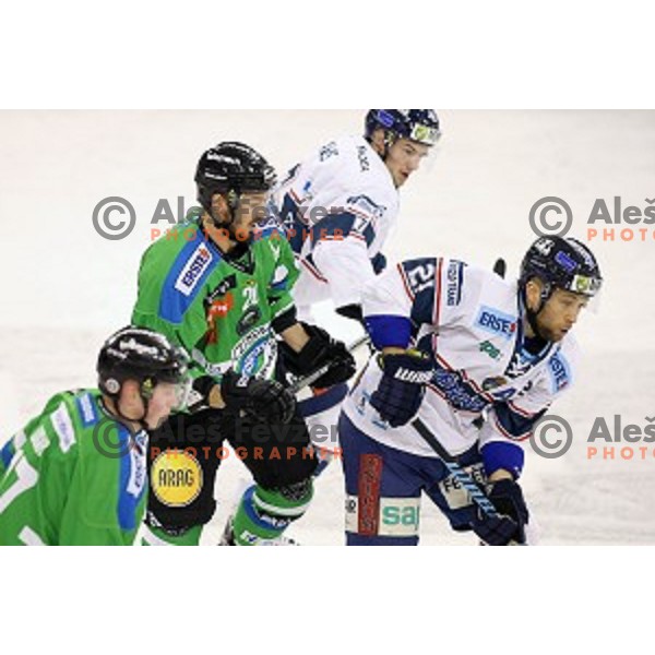 of Telemach Olimpija in action during ice-hockey match Telemach Olimpija - Sapa AV 19 in EBEL league 2015/2016 in Tivoli Hall, Ljubljana, Slovenia on January 24, 2016