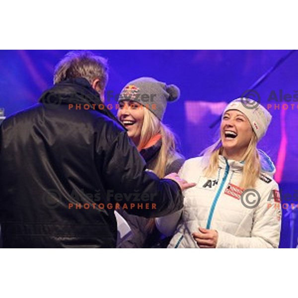 Michaela Kirchgasser during official draw of starting numbers for FIS Audi World Cup Alpine skiing Giant Slalom for 52 Golden Fox - Zlata Lisica in Maribor, Slovenia on January 29, 2016