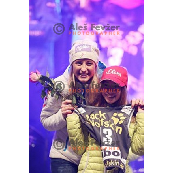 Michaela Kirchgasser during official draw of starting numbers for FIS Audi World Cup Alpine skiing Giant Slalom for 52 Golden Fox - Zlata Lisica in Maribor, Slovenia on January 29, 2016