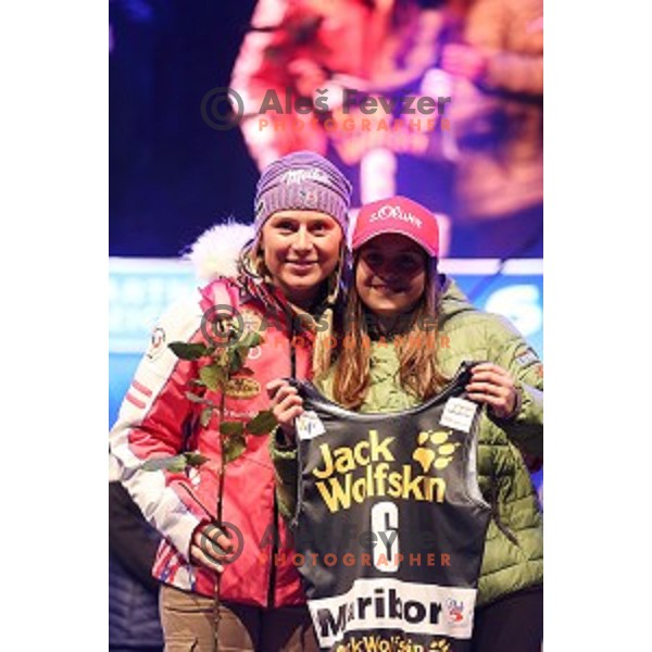 Tessa Worley (FRA) during official draw of starting numbers for FIS Audi World Cup Alpine skiing Giant Slalom for 52 Golden Fox - Zlata Lisica in Maribor, Slovenia on January 29, 2016