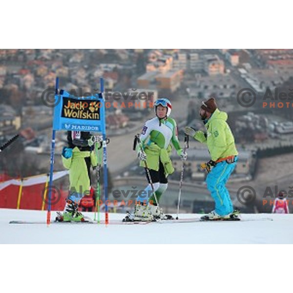 Marusa Ferk (SLO) during Course inspection for FIS Audi World Cup Alpine skiing Giant Slalom for 52 Golden Fox - Zlata Lisica in Maribor, Slovenia on January 30, 2016