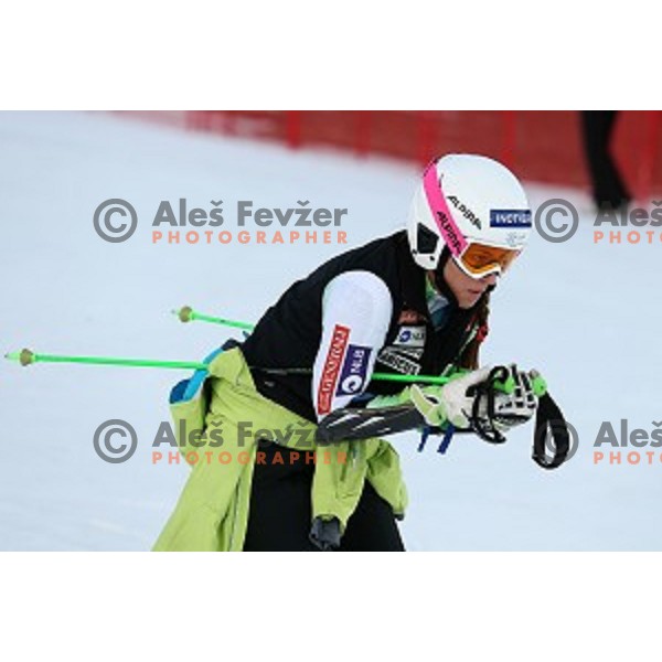 Katarina Lavtar (SLO) during Course inspection for FIS Audi World Cup Alpine skiing Giant Slalom for 52 Golden Fox - Zlata Lisica in Maribor, Slovenia on January 30, 2016